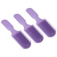 thumbnail image 4 of Hair 3pcs Cepillo Para El Cabello Púrpura Hueco Diente Ancho Plástico Masaje Antiestático Peine Para Desenredar Para Todo El Cabello Húmedo Y Seco, 4 of 7