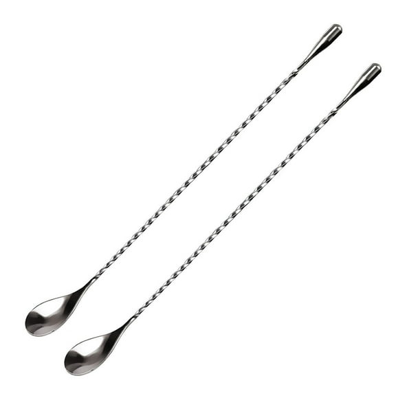 2pcs Mixing Spoons Bar Mixing Spoons Stainless Steel Mixing Spoons Cocktail Mixing Spoons