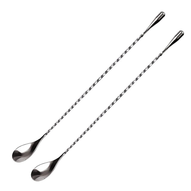 2pcs cucharas mezcladoras cucharas mezcladoras de barra cucharas mezcladoras de acero inoxidable cucharas mezcladoras de cóctel