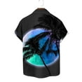 thumbnail image 4 of Penkiiy Men's & Boys Hawaiian Shirt Short Sleeve Cuban Collar Tropical Holiday Summer Beach Shirts 2XL Black, 4 of 4