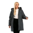 thumbnail image 5 of Women's Long Sleeve Hooded Jacket Outdoor Wind Warm Overcoat Windbreaker Winter, 5 of 7