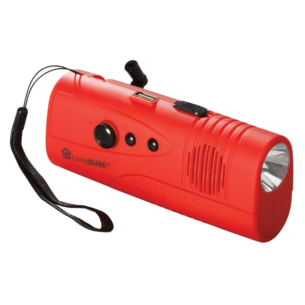 LivingSURETM Emergency Flashlight Radio Deluxe - Walmart.com - Walmart.com