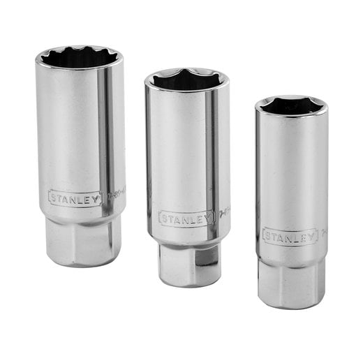 STANLEY 85-721 3/8-Inch 6-Point Spark Plug Socket Set, 3-Piece