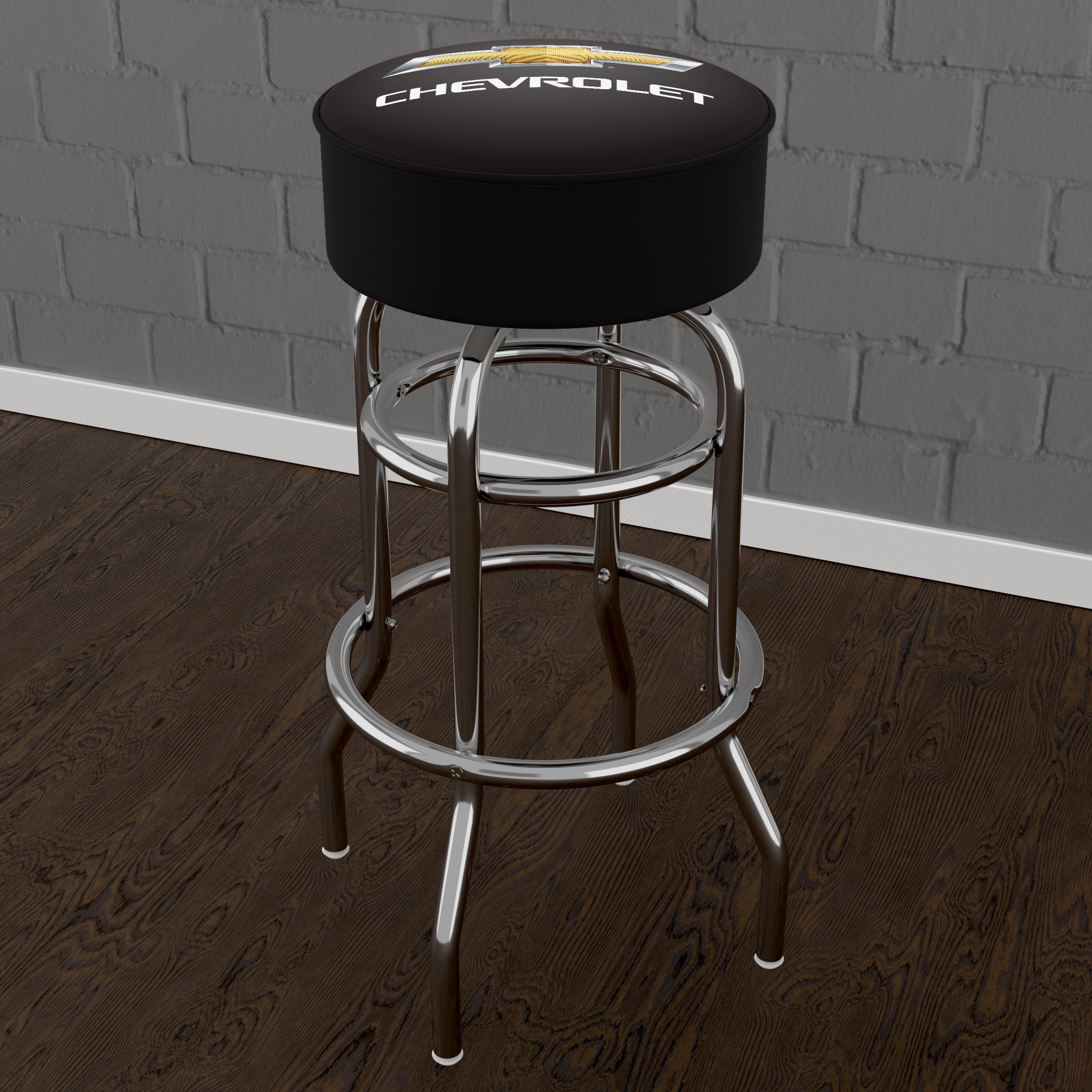 Trademark Gameroom Chevrolet Logo Bar Stool with Padded Seat