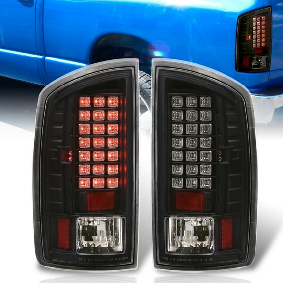 AJP Distributors Black Housing Clear Lens LED Brake Tail Lights Rear Driving Stop Lamps Assembly Pair Driver   Passenger Set Compatible/Replacement For Dodge Ram 1500 2500 3500 2007 2008 2009 07 08 09