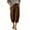 *Brown, variant on ClodeEU Women's High Waist Drawstring Capri Shorts,Casual Baggy Knee Length Shorts with Pockets Army Green,Women's Plus L