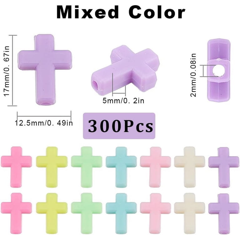 105-Piece Acrylic Cross Charms – 7 Colors, DIY Jewelry Making Kit For Necklaces, Bracelets, Keychains