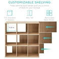 thumbnail image 4 of Best Choice Products 9-Cube Bookshelf, 11in Display Storage Organizer w/ 3 Removable Back Panels - Light Oak, 4 of 9