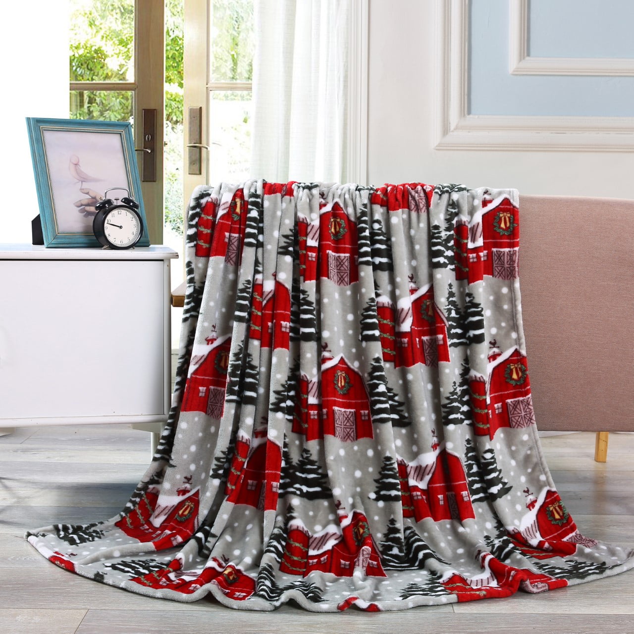 Elegant Comfort Velvet Touch Ultra Plush Christmas Holiday Printed