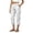 White, variant on JIAYUE Women Capri Pants Solid Color Elastic Waist Side Pockets Loose Fit Casual Trousers for Outdoor Walking Wear