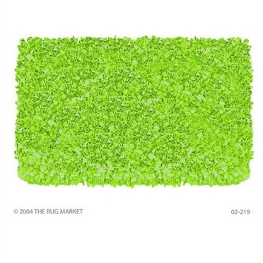 The Rug Market 02219R 4-SHAGGY RAGGY LIME LIME 4X4 ROUND