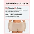 thumbnail image 5 of Plus Size XL-6XL BoyShorts Underwear for Women High Waisted Panties Stretch Briefs 4 Pack 2Black+2Skin 4XL, 5 of 7