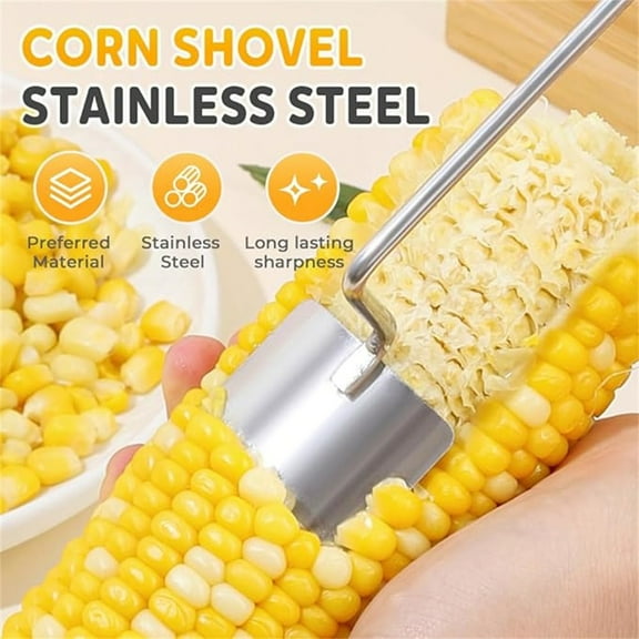 Corn On The Cob Stripper Tool,Corn Cob Peeler,Corn Peeler for Corn on The Cob,Stainless Steel Corn Stripping Tool,Long Handle Corn on the Cob Remover(1pc 10.5*1.6in)from QiwagFerng