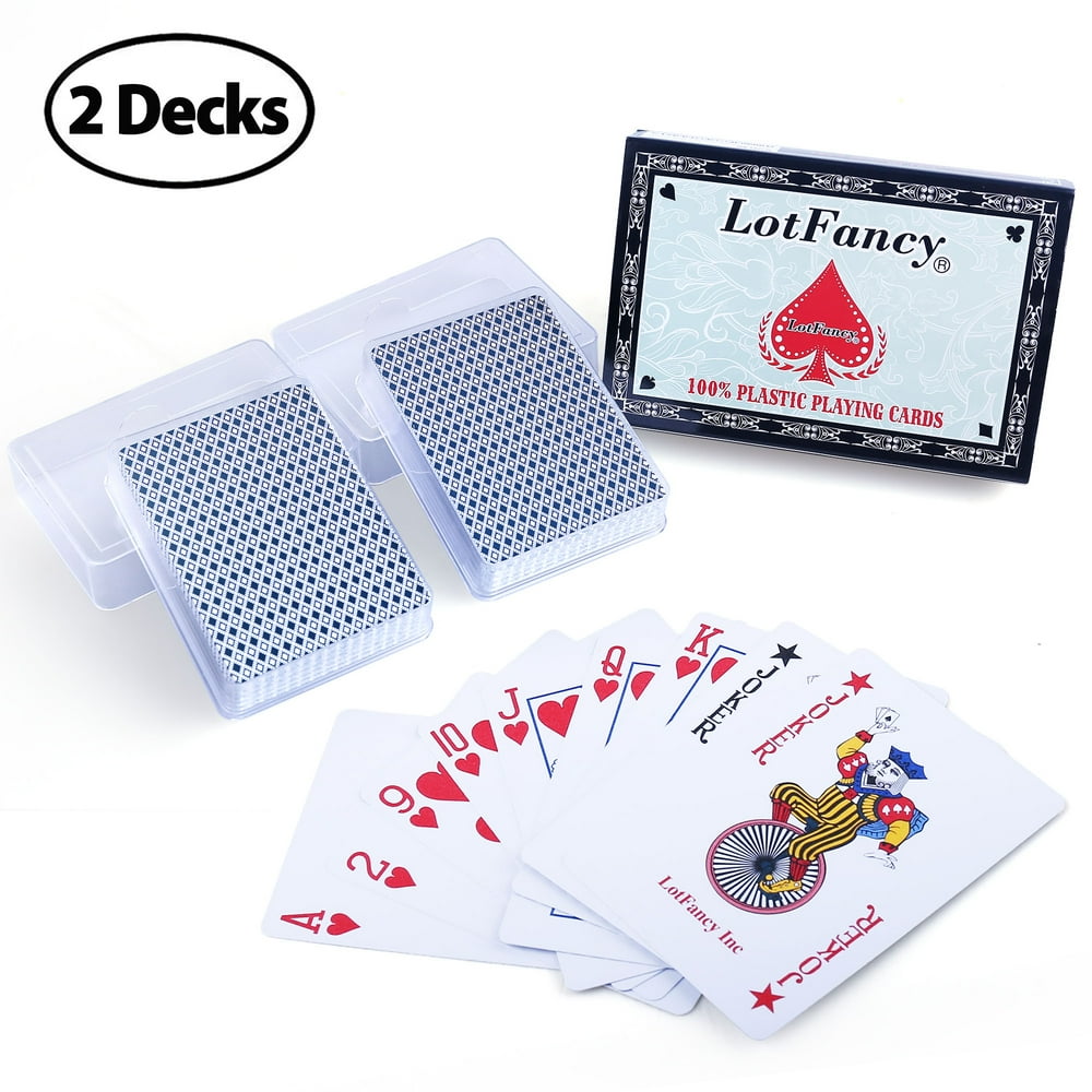 Plastic Playing Cards with Plastic Boxes,2 Decks Waterproof Poker Size