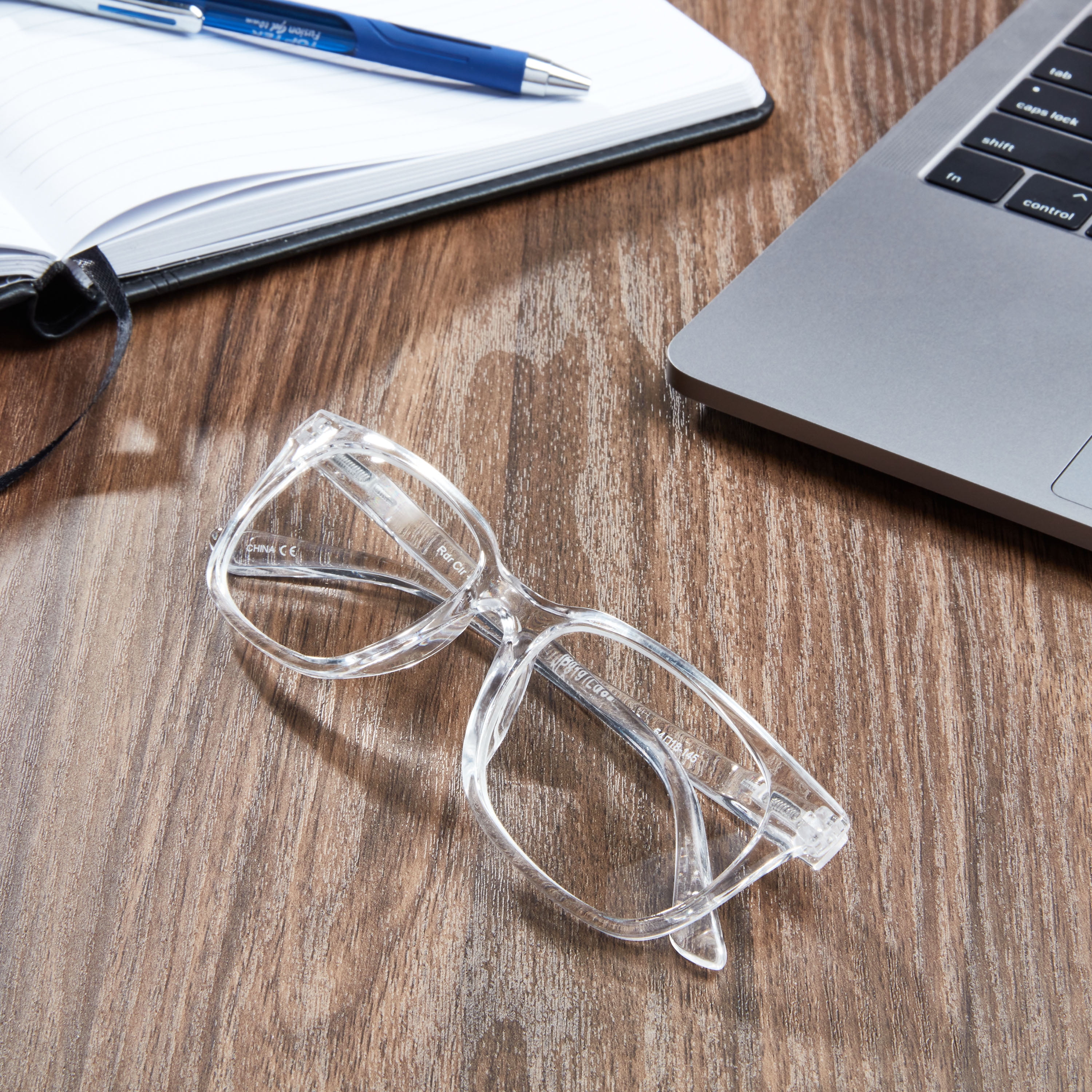 (2 pack) Equate Unisex Rectangular Reading Glasses, Single Vision with Case, Plastic Lenses, Clear, +2.00