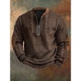 thumbnail image 5 of Men's Retro Casual Ethnic Print Zipper Sweatshirt, Gradient Long Sleeve Pullover for Street Style,Coffee,S, 5 of 5