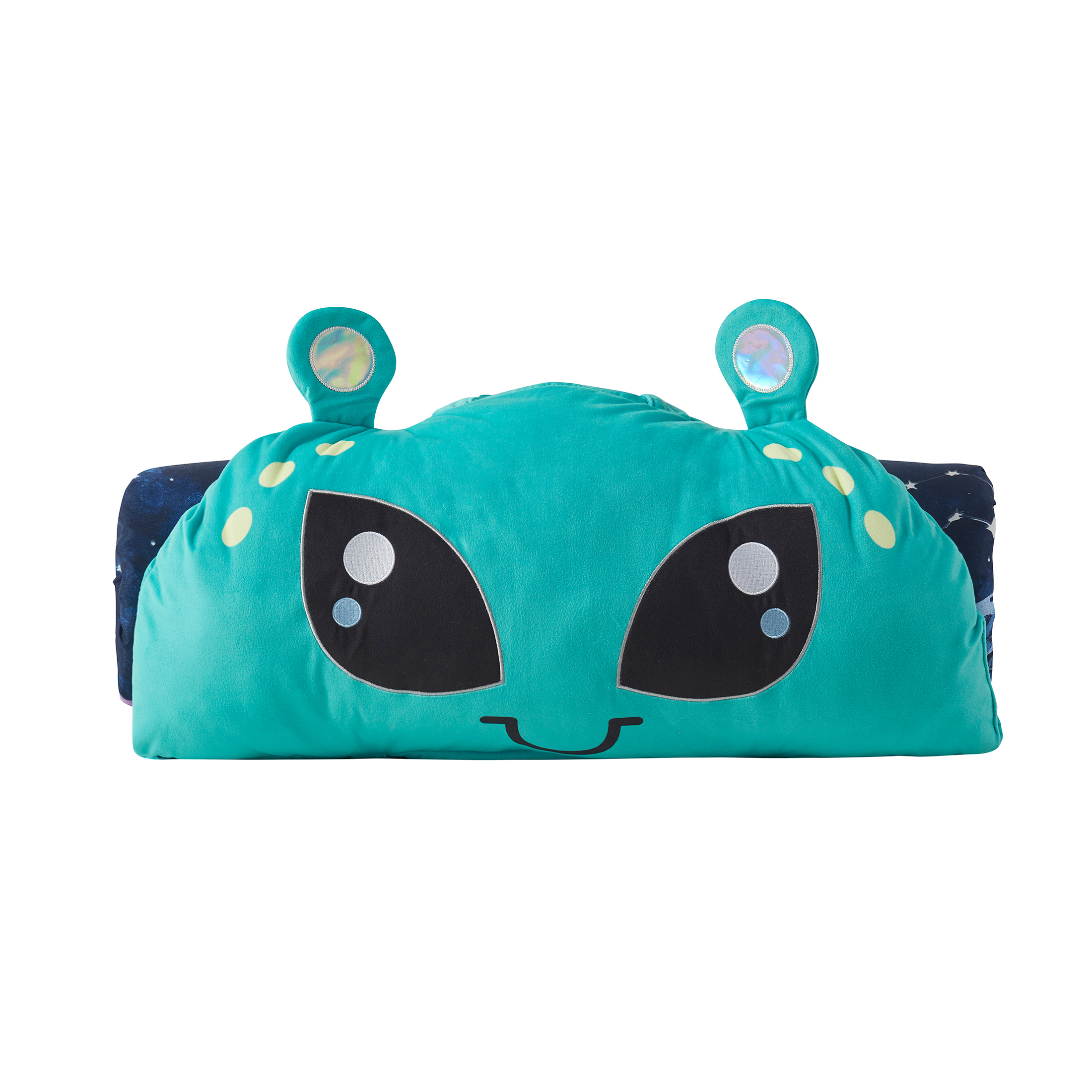 Your Zone Green Alien Glow in the Dark Kids Nap Mat, 24" x 70"