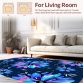 thumbnail image 2 of ODIKA 6'x9' Machine Washable Non-Slip Area Rug, Enchanted Garden Blossom Watercolor Elegant Contemporary High Traffic Rug, Blue, 439697, 2 of 7