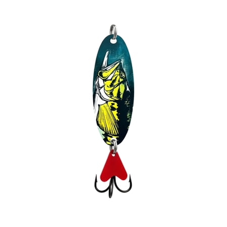 FantasyFrolic Summerween 3D Printed Metal Spoon Lure 23g Red Core Electroplated Strengthened Treble Hook Long Casting Fishing Bait for Bass Trout a