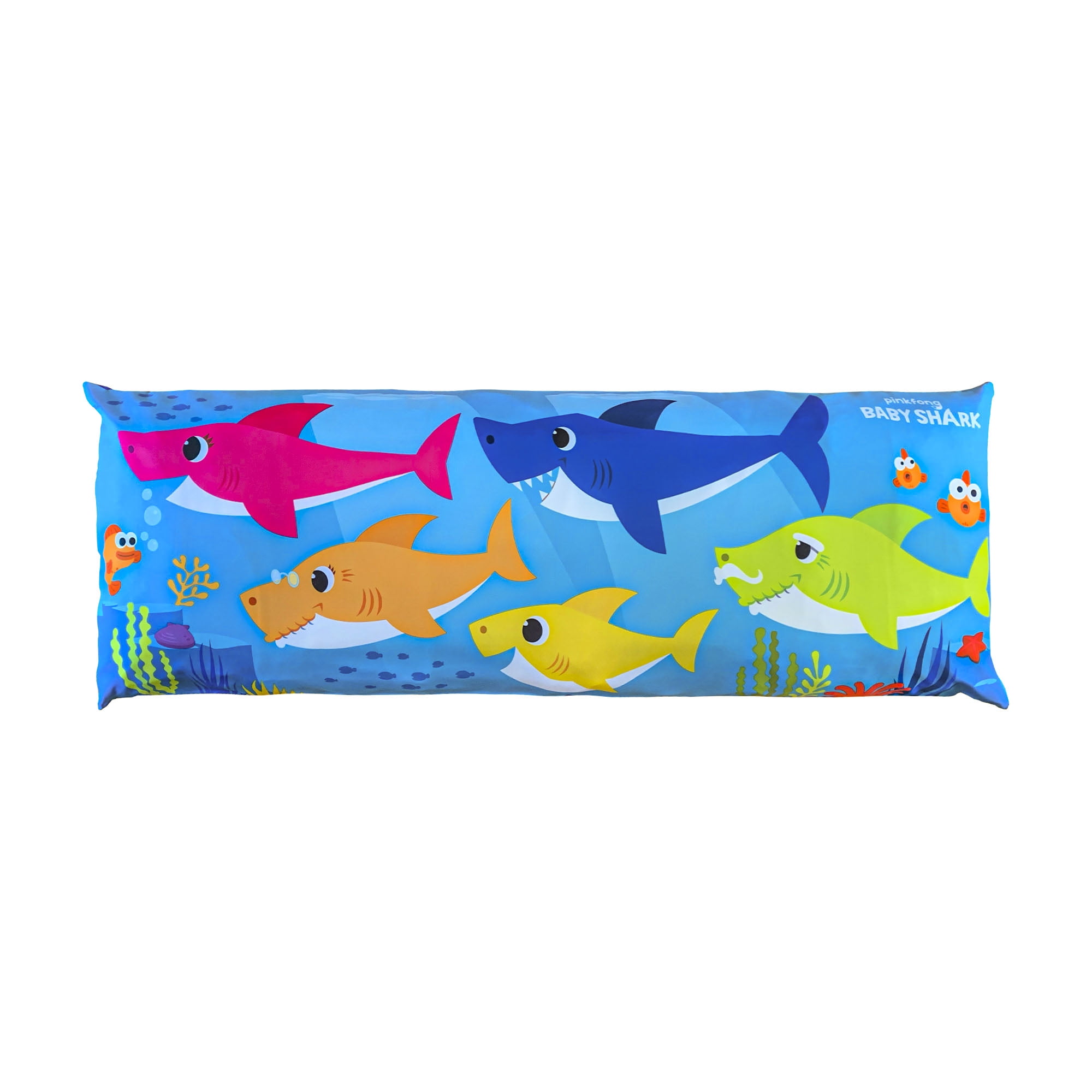 Baby Shark Kids Body Pillow Cover with Zipper Closure, Blue, Nickelodeon