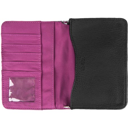 LENCCA Kyma Women's Universal Smartphone Wallet Case with Attachable Shoulder Strap fits Phones up to 6"