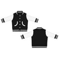 thumbnail image 3 of Creative Knitwear Long Sleeve Varsity Jacket for Infant and Toddler Boy's and Girl's, Black and White, 0-3 Months, 3 of 4