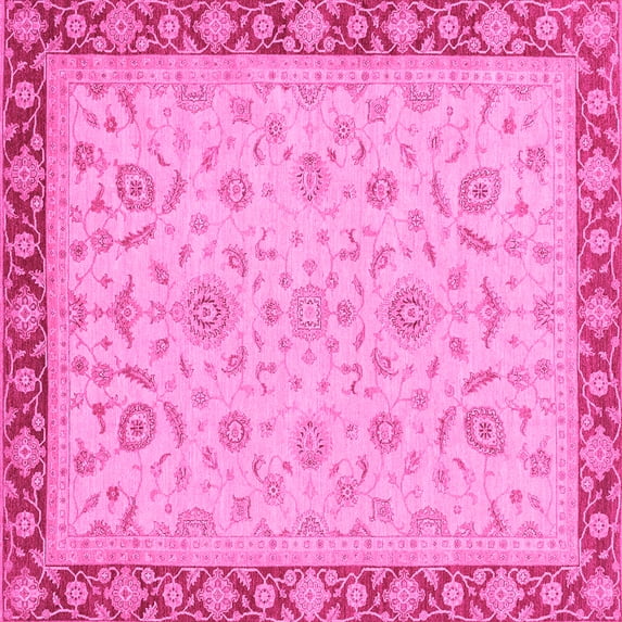Ahgly Company Indoor Square Oriental Pink Traditional Area Rugs, 3' Square