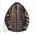 thumbnail image 5 of SGFCWSX Men's Flannel Shirt Plaid Long Sleeve Button Down Western Casual with Chest Pocket Shirts Coffee Size XL, 5 of 5