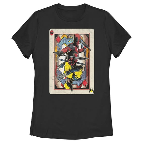 Women's Marvel: Deadpool & Wolverine Playing Card Graphic T-Shirt