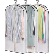 Kusmil 40" Hanging Garment Bags for Closet Storage Suit Bag 4" Gusseted Clear Clothes Cover for Coat, Jacket, Sweater (3 Packs)