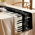 thumbnail image 3 of Piano Musical Note Striped Linen Table Runner Birthday Party Decor Washable Musical Theme Table Runners Kitchen Table Decoration, 3 of 6