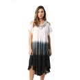 thumbnail image 2 of Riviera Sun Womens Cold Shoulder Ombre Tie-Dye Sundress  Lightweight Casual Beach Dress & Swimsuit Cover-Up (Black / White, Small), 2 of 4