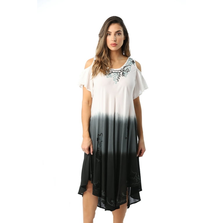 Seaside Tie Dye Cold Shoulder Dress Seaside Tie Dye Cold Shoulder Dress