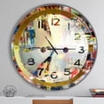 thumbnail image 2 of Designart « People and Time » Aquarelle Acrylique Horloge Murale Moderne, 2 of 6