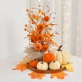 thumbnail image 4 of Thanksgiving Pumpkin Artificial Flower Arrangement, Fall Maple Leaves Faux Flower Centerpieces for Tables, Harvest Faux Bouquet Fall Party Supplies for Fall Home Indoor Decor, 4 of 7