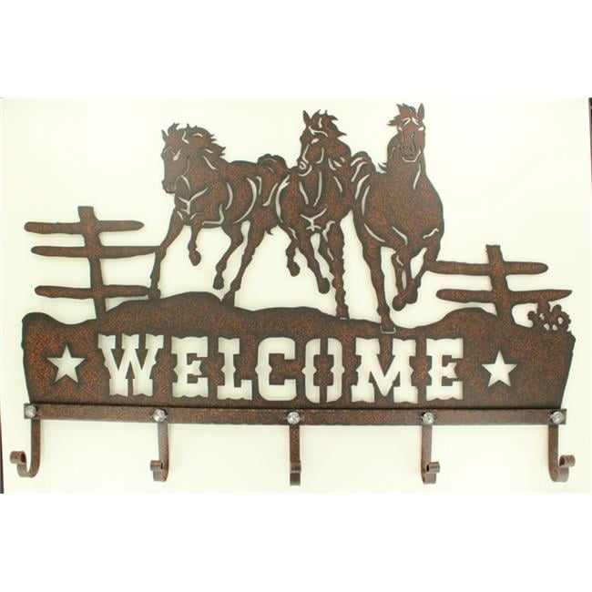 Western Moments 94052 Metal Running Horse Sign with Hooks