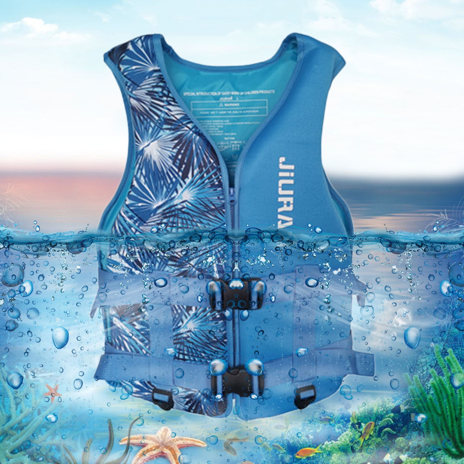 MSJUHEG Life Jackets for Women,Safety Vest,Arm Floaties,Life Vest,Life Jackets for Adults,Fishing Boat Accessories,Life Vests for Adults Blue L