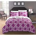 thumbnail image 1 of Chic Home DS3288-US Lubov 4 Piece Reversible Duvet Cover Set, Lavender - Queen, 1 of 1