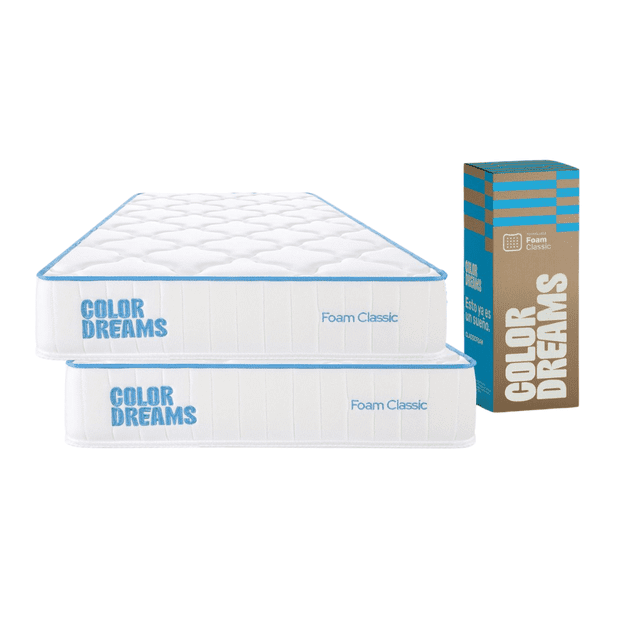 Colchón Individual Color Dreams Classic Foam | 2 Piezas | 18 cm | Firmeza media | Caja | Certificado