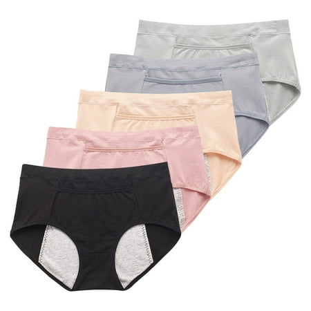 

Pretty Comy Women s High Waisted Cotton Underwear Soft Breathable Full Coverage Stretch Briefs Ladies Panties 5-Pack