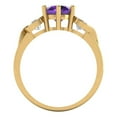 thumbnail image 4 of Clara Pucci 14K Yellow Gold Solid Gold Amethyst Three-Stone Anniversary Ring for Women - 1.72 cttw Round Cut, 4 of 8