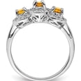 thumbnail image 2 of Sterling Silver Rhodium Citrine & Diamond Ring (Size 6) Made In India qdx736-6, 2 of 5