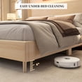 thumbnail image 4 of SIBEDS Queen Bed Frame with LED Light, Modern Wingback Headboard, Noise Free, No Box Spring Needed, Easy Assembly, Natural Wood, 4 of 8