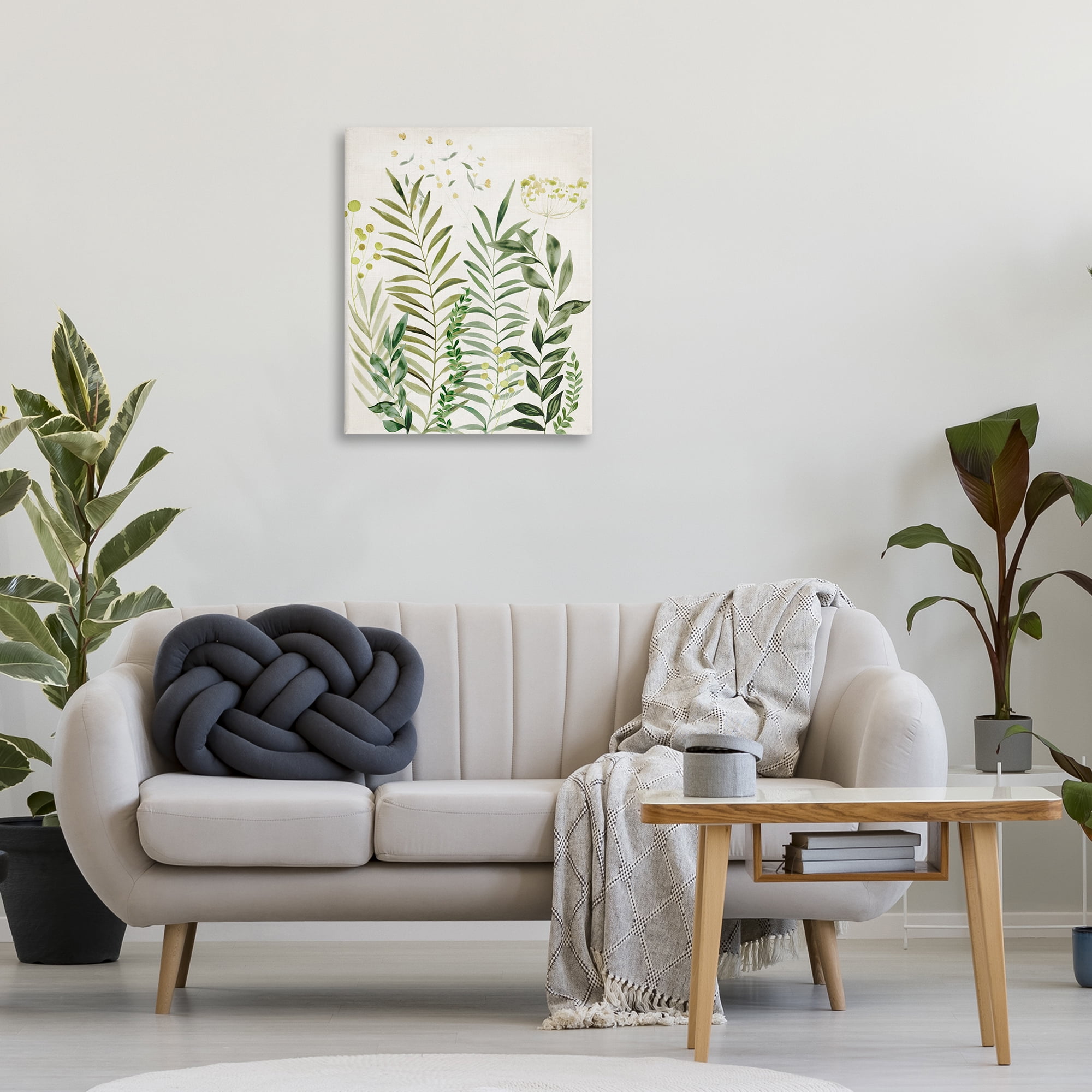 Stupell Industries Delicate Herbs & Leaves Plants & Flowers Painting Wrapped Canvas Art Print Wall Art, 24 x 30