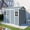 Grey + Polypropylene, variant on Zateety Outdoor Storage Shed 8x6ft Resin Waterproof Shed with Floor, 2 Windows & Lockable Door for Garden Patio Backyard, Black & White
