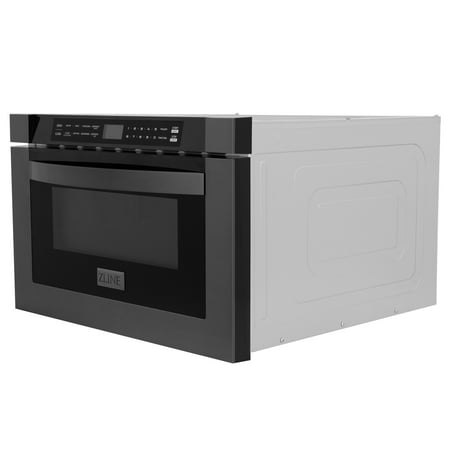 ZLINE - 24" 1.2 cu. ft. Built-in Microwave Drawer in Black Stainless Steel - Black