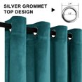 thumbnail image 3 of XWZO Christmas Velvet Curtains for Bedroom - Soft Elegant Sunlight Blocking Grommet Window Curtain Panels for Parlor/Nursery/Living Room/Office with Tiebacks, W52 x L63 Inches Long, Teal, Set of 2, 3 of 11