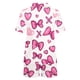 thumbnail image 5 of RKSTN Valentine's Day Gifts Women's Valentines Pajama Sets Plus Size Notch Collar Button Down Valentine Heart Print Short Sleeve T Shirt and Pjs Shorts 2PC Matching Set 2 Piece Summer Loungewear, 5 of 6