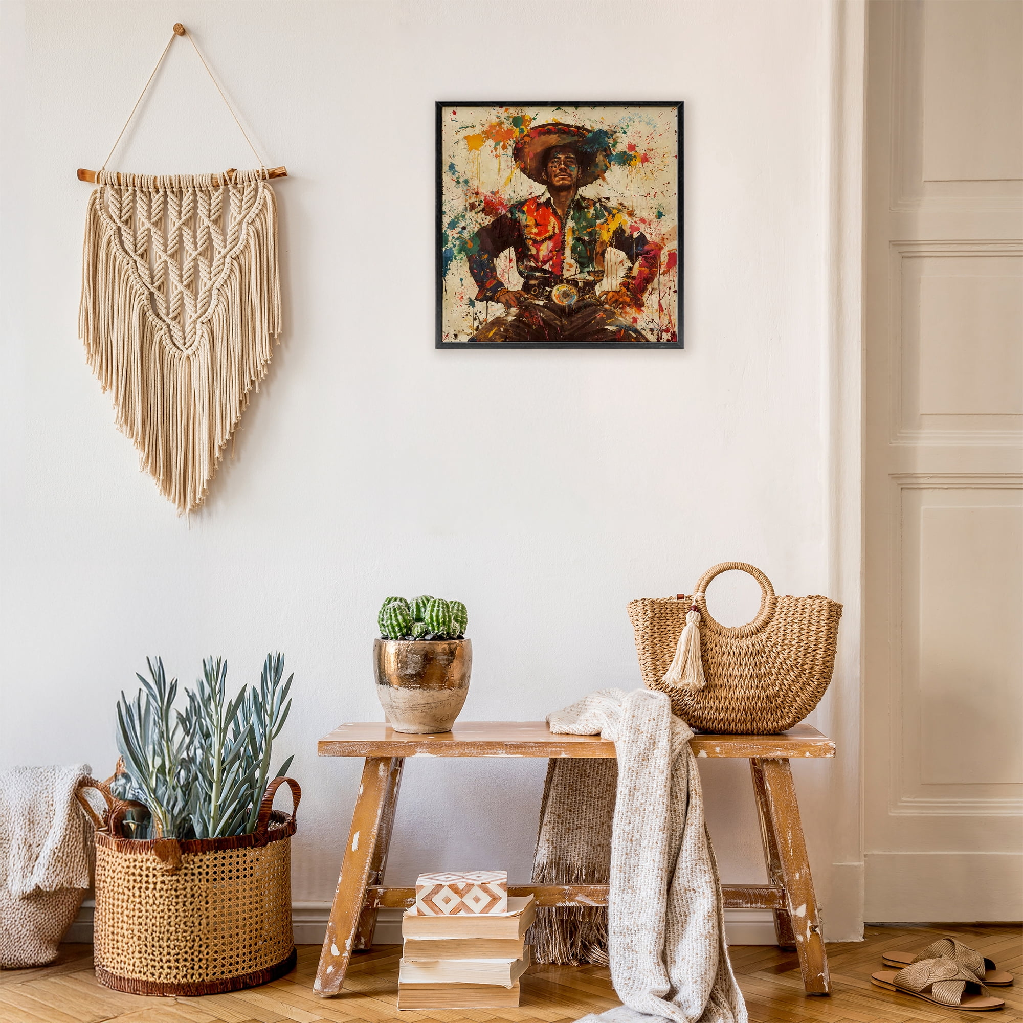 Stupell Industries El Mexicano with Paint Splatters Black Framed Giclee Art, design by Marta Wiley