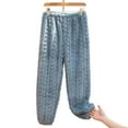 thumbnail image 5 of Hearthz Flannel Pajama Pants Women Fuzzy Winter Warm Thermal Women's Pj Bottoms Wide Leg Drawstring Sleep Pants Women with Pocket, 5 of 5